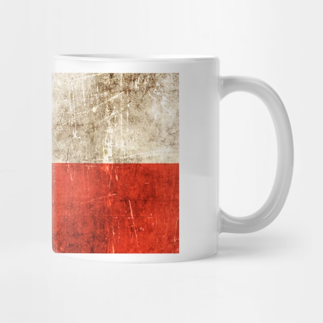 Vintage Aged and Scratched Polish Flag by jeffbartels